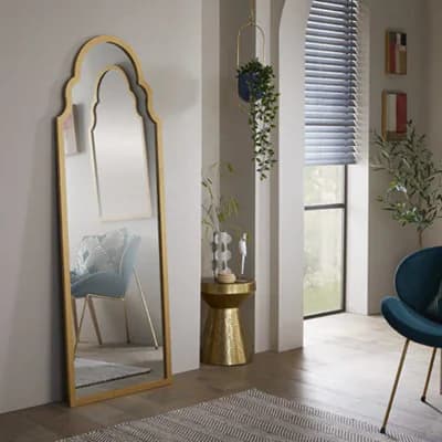 The Online Mirror Shop Leaner Mirror Casablanca Arched Shape With Gold Frame For Hanging In Any Room, Bedroom- H 170Cm X…