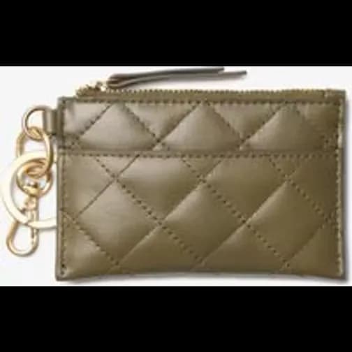 Clarks Quilted Card Standard Olive Leather Purse - Green