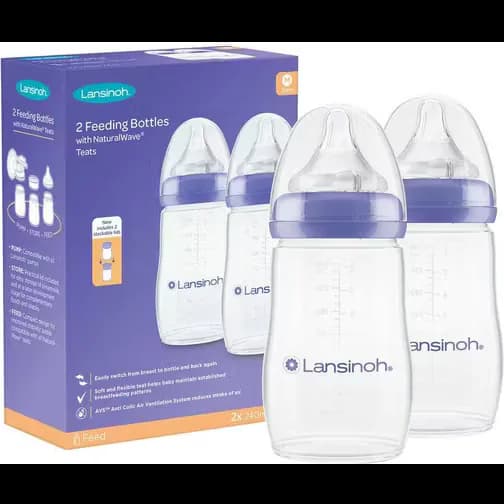 Lansinoh NaturalWave Baby Bottle 240ml 2-pack