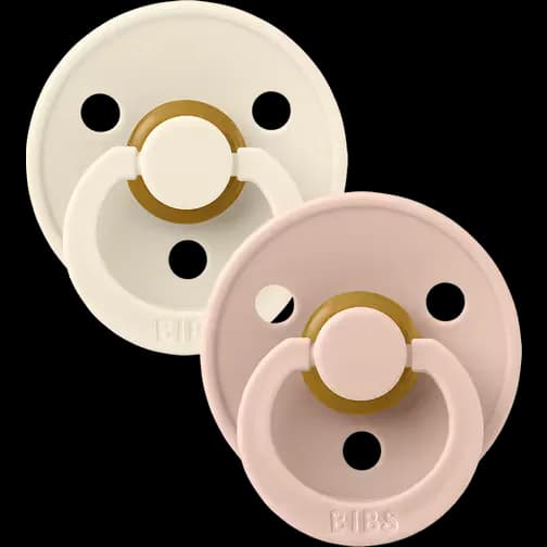 Bibs Colour Pacifiers Natural Rubber Latex Round Size 3 18+ 2-pack Ivory/Blush