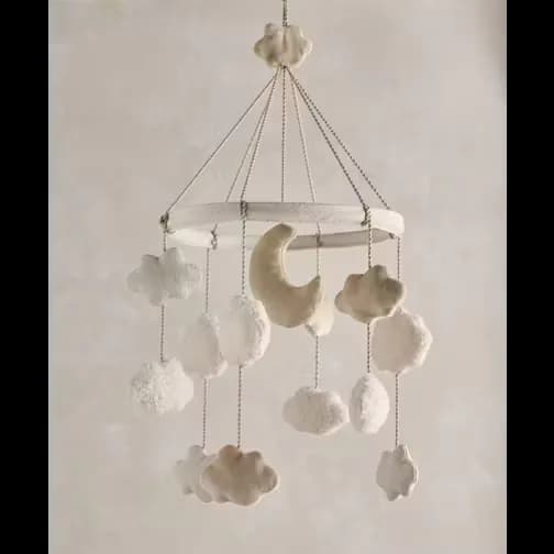 Mamas & Papas Musical Cot Mobile & Cotton Muslin Squares Set - Natural