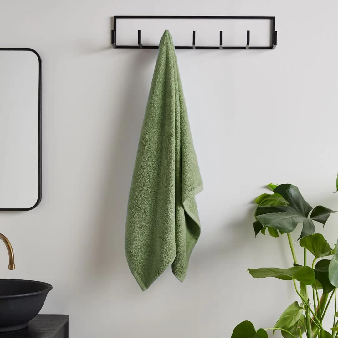 Catherine Lansfield Quick Dry Cotton Bath Sheet Green Sage Green Bath sheet