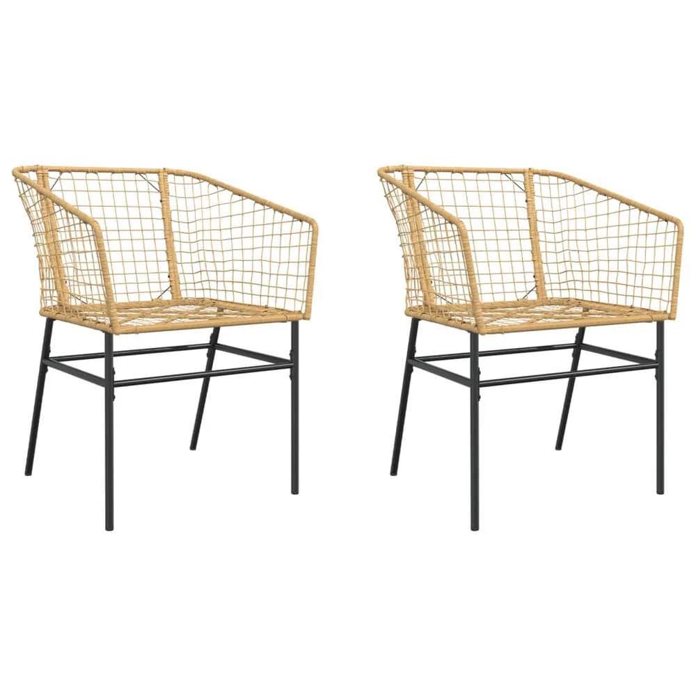 Berkfield Home Garden Chairs 2 pcs Brown Poly Rattan in Tan