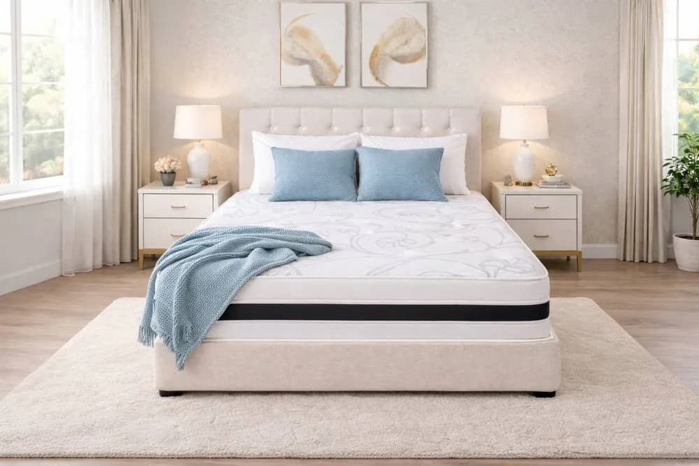 Nexus Mattresses Ltd Orthopaedic Firm Back Support Open Coil Spring Mattress in White - Size: King