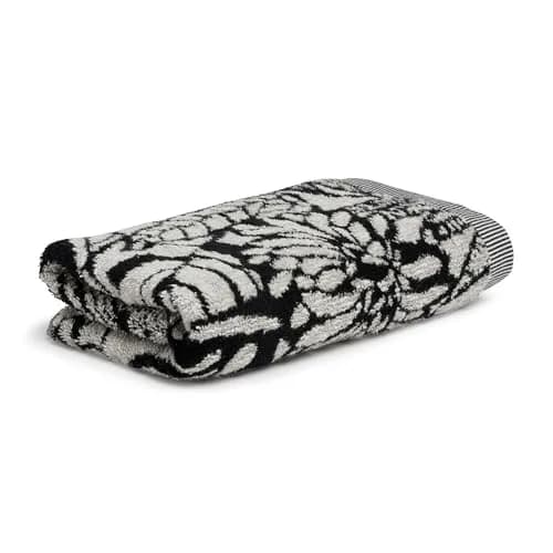 Möve Brooklyn Botanic Hand Towel 50 x 100 cm 85% Cotton / 10% Viscose / 5% Linen Natural/Black