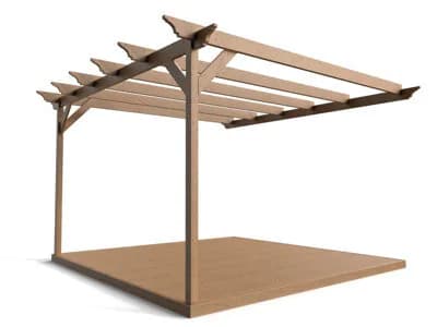 Arbor Garden Solutions Wall Mounted Pergola And Decking Complete Diy Kit, Orchid Design (4.8M X 4.8M, Rustic Brown…