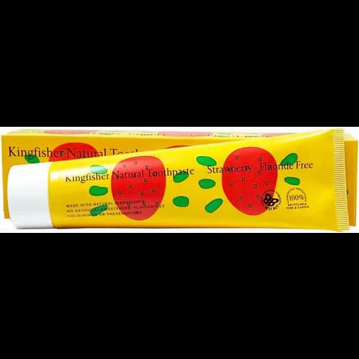 Kingfisher Natural Toothpaste Strawberry Flavour Fluoride Free 100ml