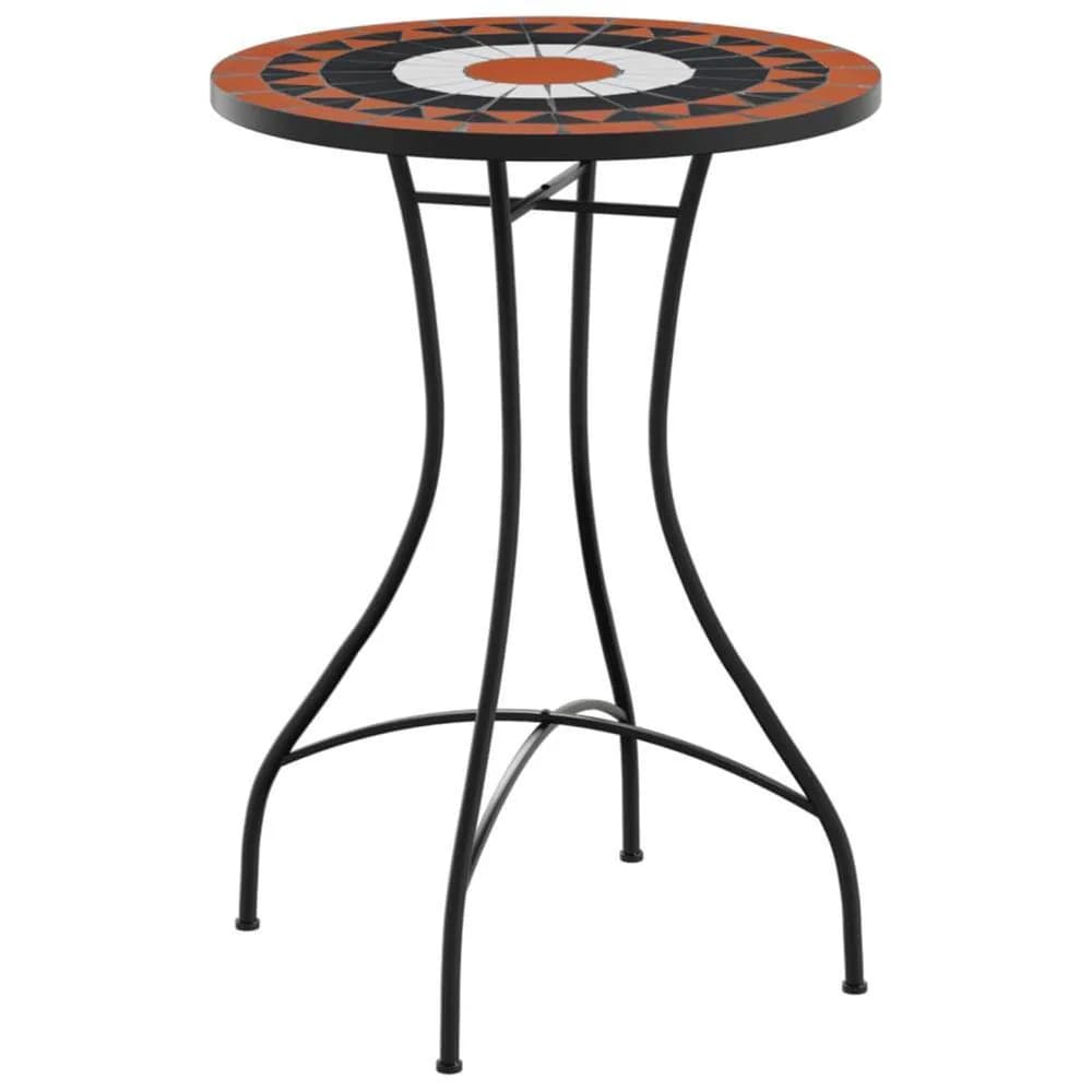 Berkfield Home Mosaic Bistro Table Terracotta & White √ò50x70 cm Ceramic in Orange - Size: 50x70 cm