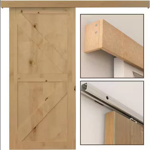 Homcom Sliding Barn Door Kit Hardware Track Closet 6.5FT /2000mm (x)