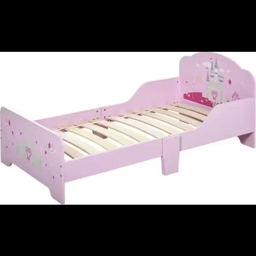 Homcom Princess Castle Kid's Bed with Side Rails & Slats 28.7x56.3"