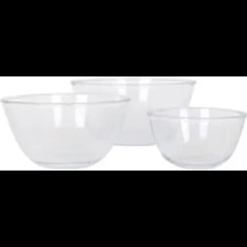 Harbour Housewares Glass Set 3 Sizes Mixing Bowl