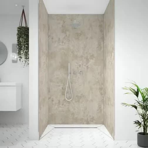 Wetwall Splashwall Alloy Bathroom Wet Room Decorative Panel 2440 x 900 x 4 mm Matt Terra Light 244x90cm