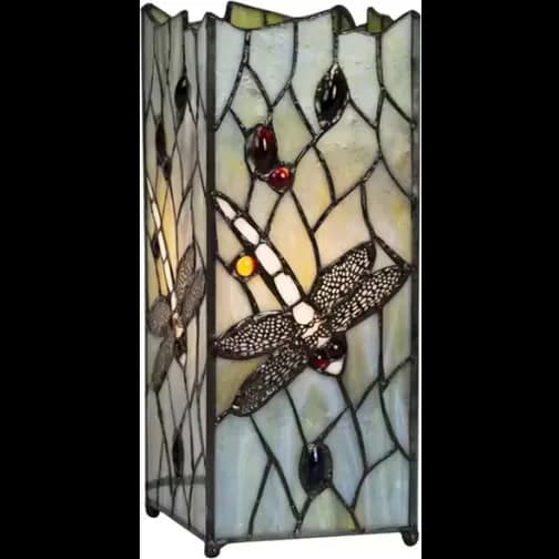 MiniSun Tiffany Multi-Coloured Dragonfly Multicolour Table Lamp 26.5cm