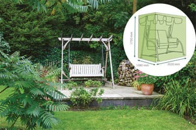 Netagon Garden Water Resistant Outdoor 3 Seater Swing Bench Seat Chair Cover In Green