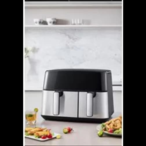 Living and Home 10L Touch Screen Dual Basket Air Fryer