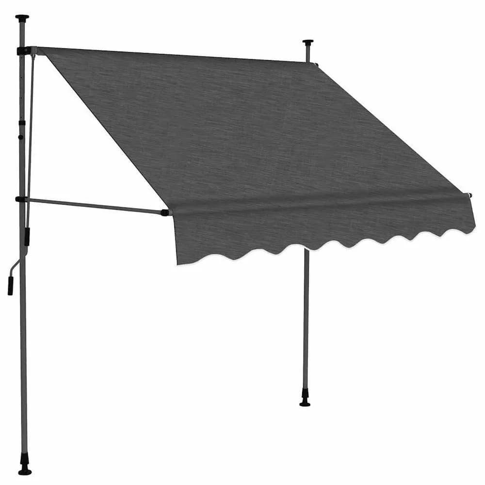 Berkfield Home Manual Retractable Awning with LED 100 cm Anthracite in Charcoal