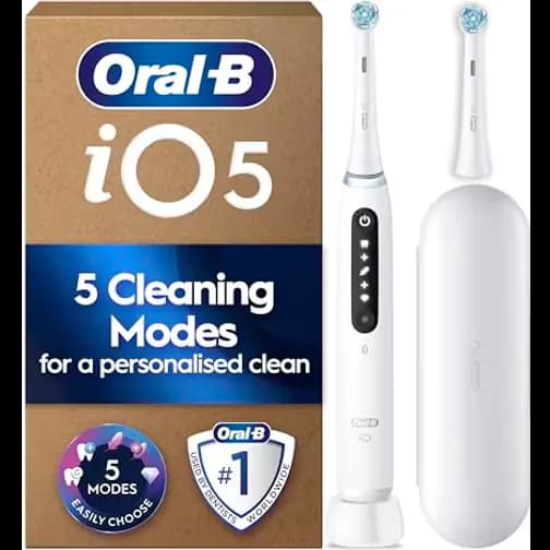 Oral-B iO5 Electric Toothbrush White 2 Brush Heads