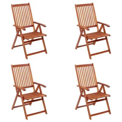 Berkfield Folding Garden Chairs 4 Pcs Solid Acacia Wood