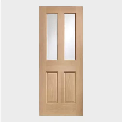 XL Joinery Glazed Oak Pre-Finished Malton Interior Door R (x198.1cm)
