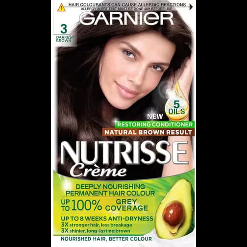 Garnier Nutrisse Darkest Brown Permanent Hair Dye