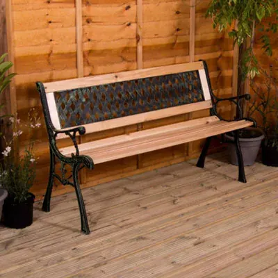 Lassic Garden Vida 3 Seater 123Cm Wide Cross Style Garden Outdoor Bench