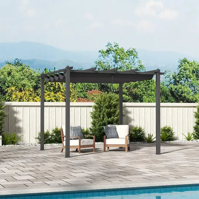 Breeins 3 x 3m Aluminum Patio Pergola with Canopy