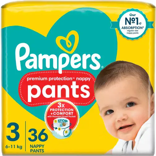 Pampers New Baby Nappy Pants Size 3