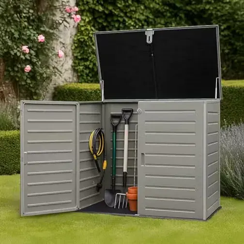 Jack Stonehouse Large 1170L Garden Storage Cabinet Grey 140x82x120 cm