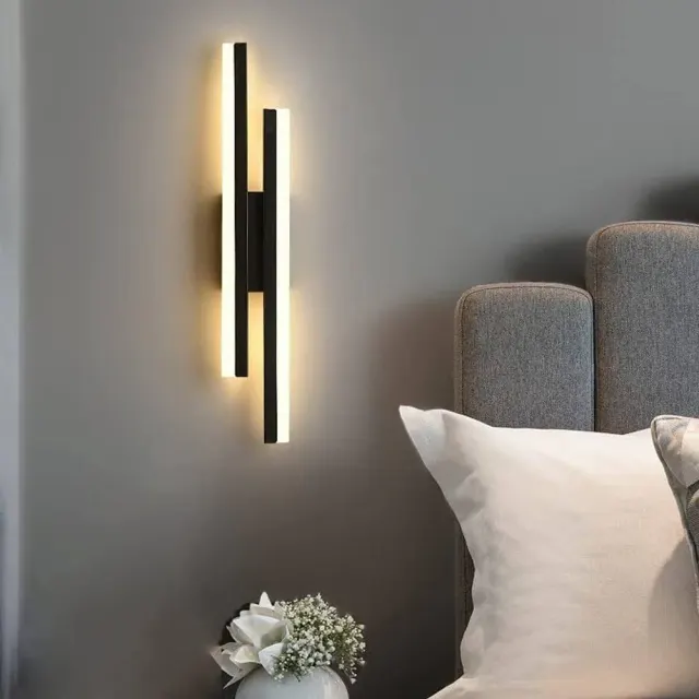 Goeco LED Wall Light, 16 W, for Living Room, Corridor, Stairs, 3000 K, 40 cm in Black