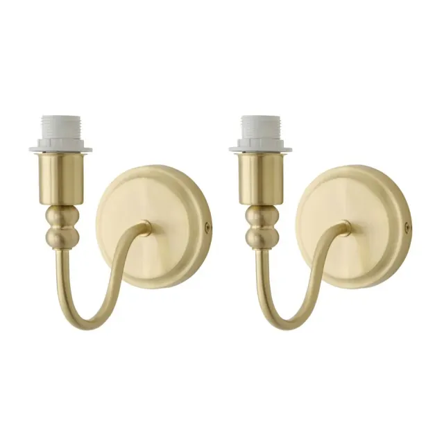 ValueLights Binky Pair of Gold Rechargeable Wall Light Bases Gold