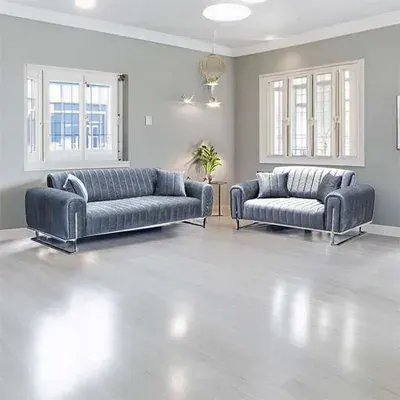 Sliding Wardrobes 4 u LTD Richmn 3+2 Plush Velvet Sofa Sofa Set Available In 3 Colors - Grey 3+2
