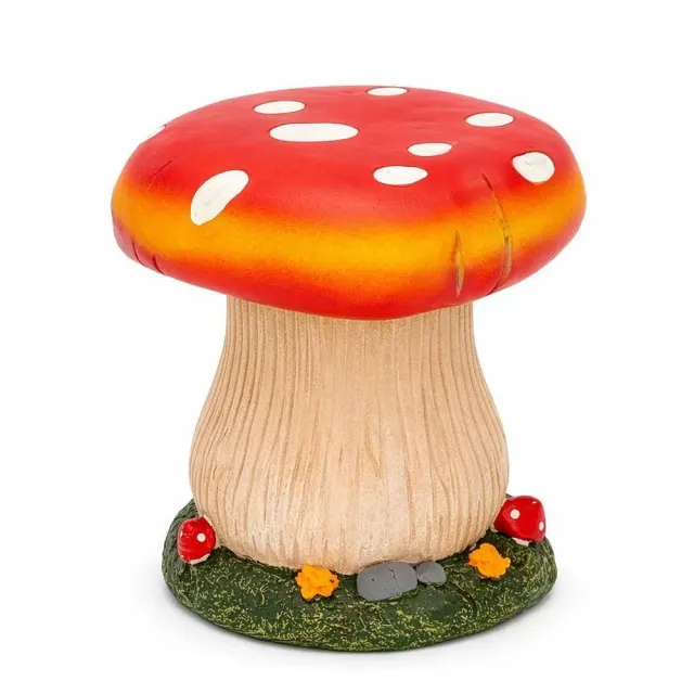 FLAVORA Tangerine-Mushroom Garden Stool Seat in Tangerine - Size: 0.6m2