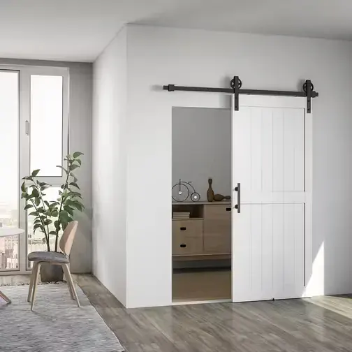 Homcom 183cm Barn Kit White Sliding Door (x)