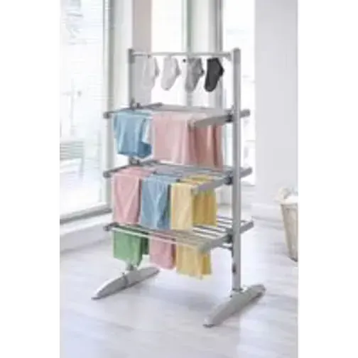 Neo Electric Heated Clothes Drying Rack 3 Tier Foldable Airer - Silver