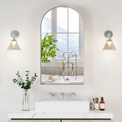 Keepreaper Sleek Arched Bathroom Cabinet With Mirror And Storage 50X90 Cm Bathroom Mirror Cabinet