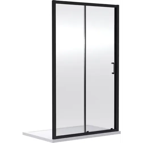 OEM Matt Black Single Sliding Shower Door 1400mm 196.2 x 4.5 x 87cm