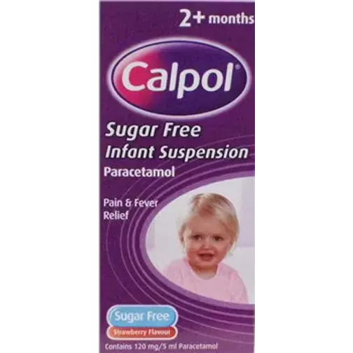 Calpol Sugar Free Infant Suspension Strawberry 100ml Liquid