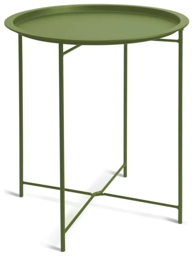 Habitat Pula Folding Metal Garden Side Table - Green
