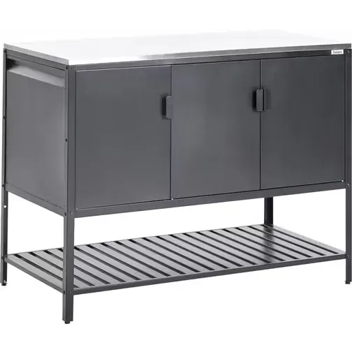Beliani Maenza Metal Black Kitchen Cabinet
