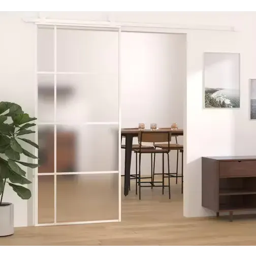 vidaXL Sliding Door Frosted ESG Sliding Door Clear Glass, Cured Glass S 0502-Y (90x220cm)
