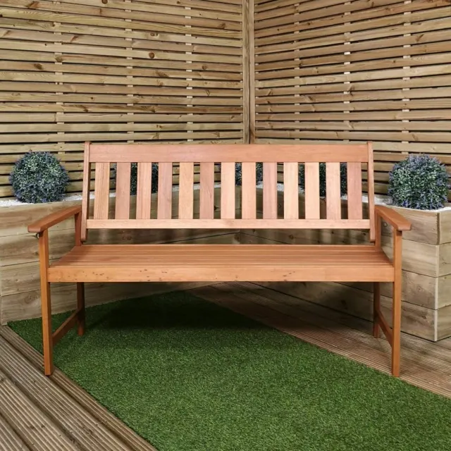 Rackhams Cartmel 3 Seater Outdoor Wooden Garden Patio Bench
